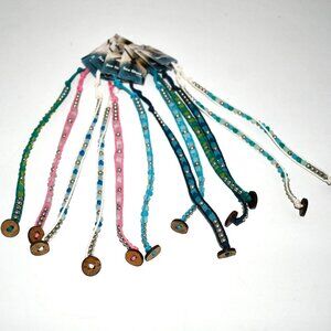 Sea Glass Capri Bracelets Multi-Color Set of 12 #34640 Approx. 7" Long NWT